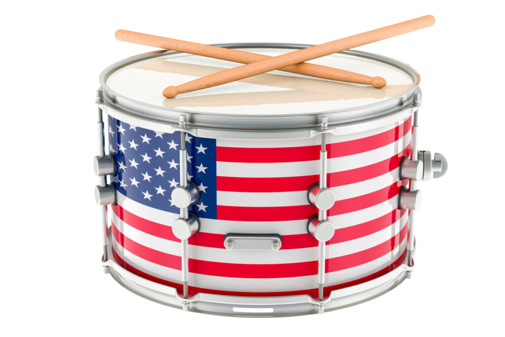 Trommel zum Thema Musik spielt in den USA